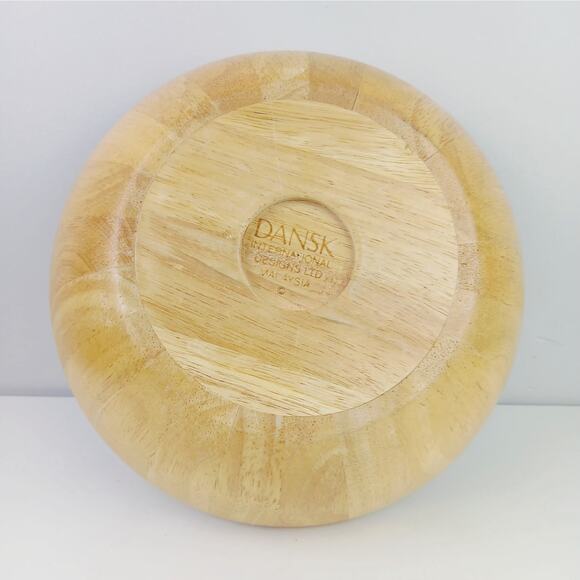 Dansk VTG Blonde Wood Serving / Salad Bowl – Danish Modern MCM Stamped Malaysia - Picture 5 of 5